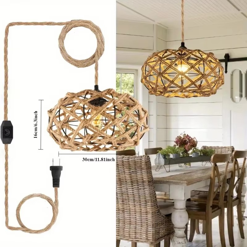 Boho Style Rattan Pendant Light for Kitchen Island and Dining Areas Boho Style Rattan Pendant Light for Kitchen Island and Dining Areas