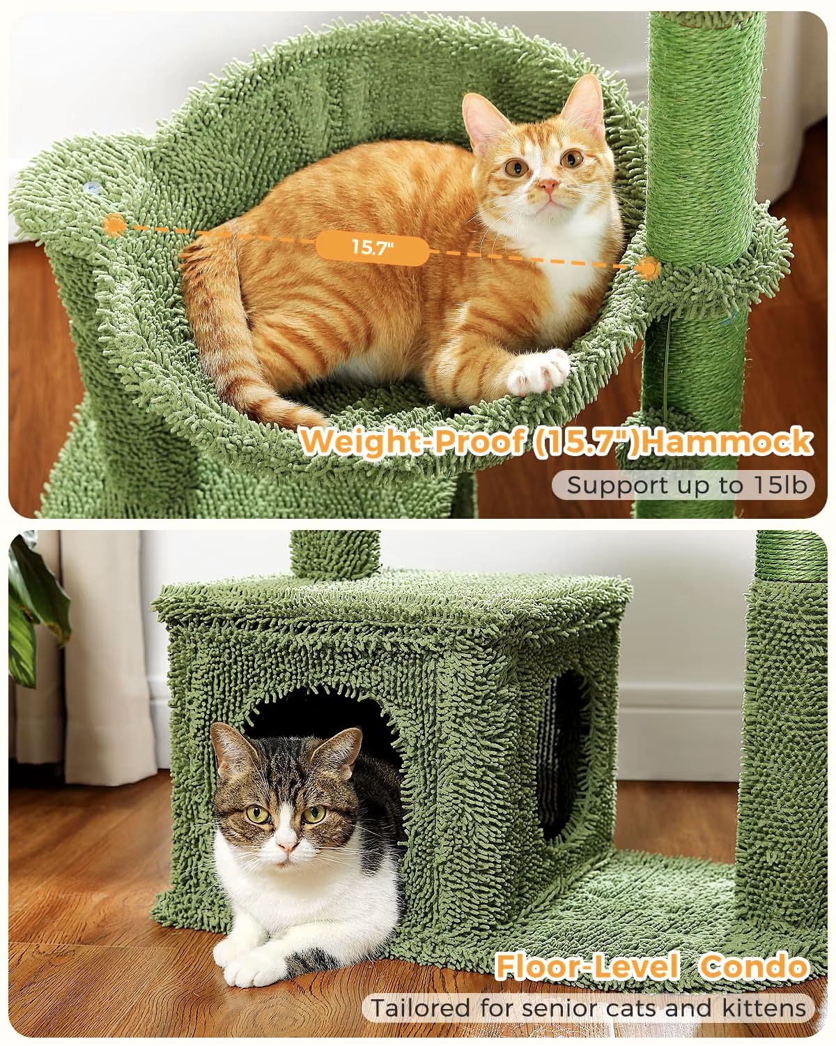 Cactus Cat Tree with Condo & Dangling Ball Cactus Cat Tree with Condo & Dangling Ball