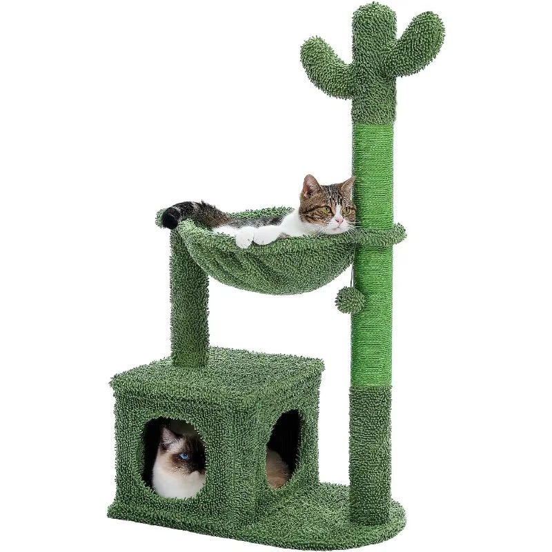 Cactus Cat Tree with Condo & Dangling Ball Cactus Cat Tree with Condo & Dangling Ball