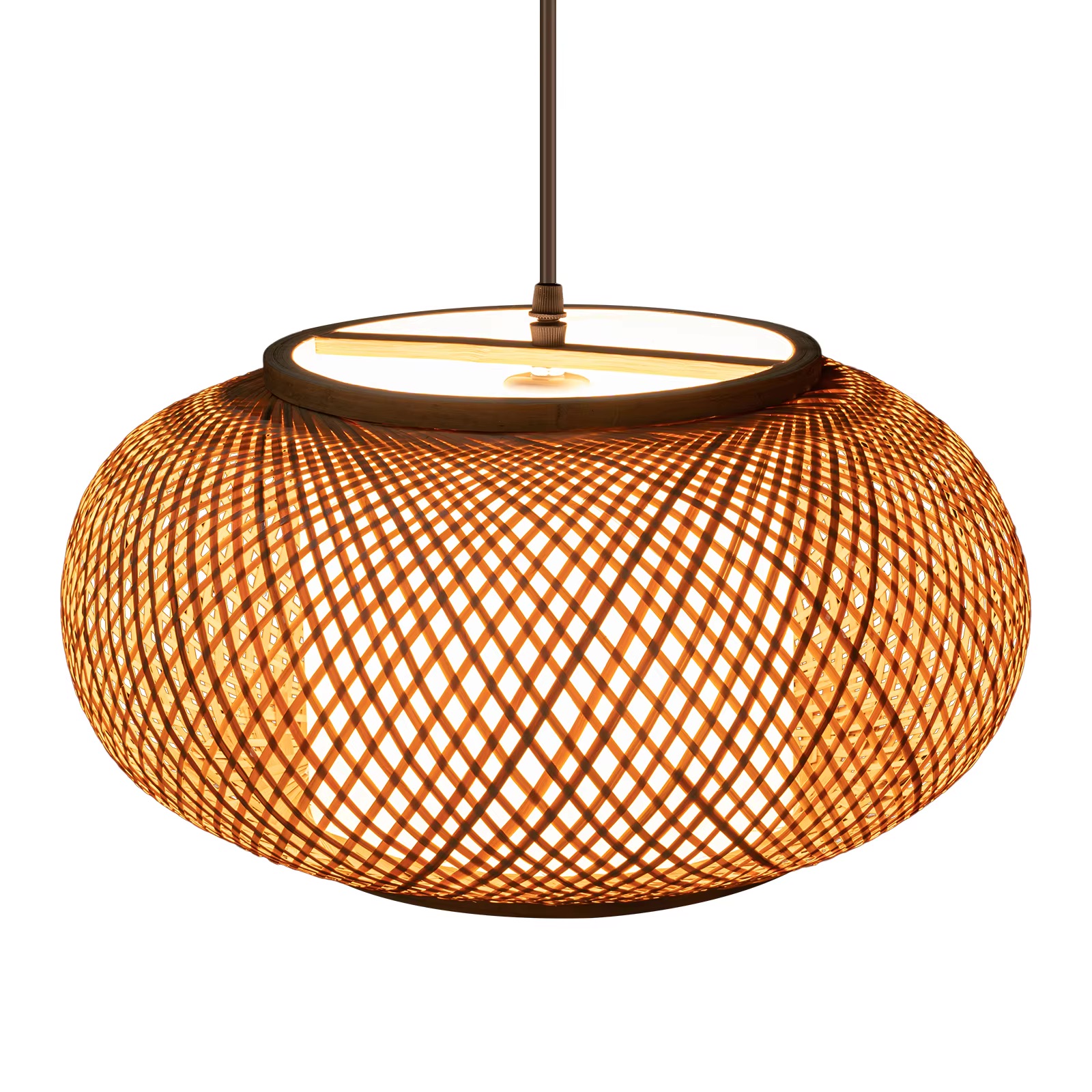 Vintage Bamboo Round Pendant Lamp for Cafes and Living Rooms Vintage Bamboo Round Pendant Lamp for Cafes and Living Rooms