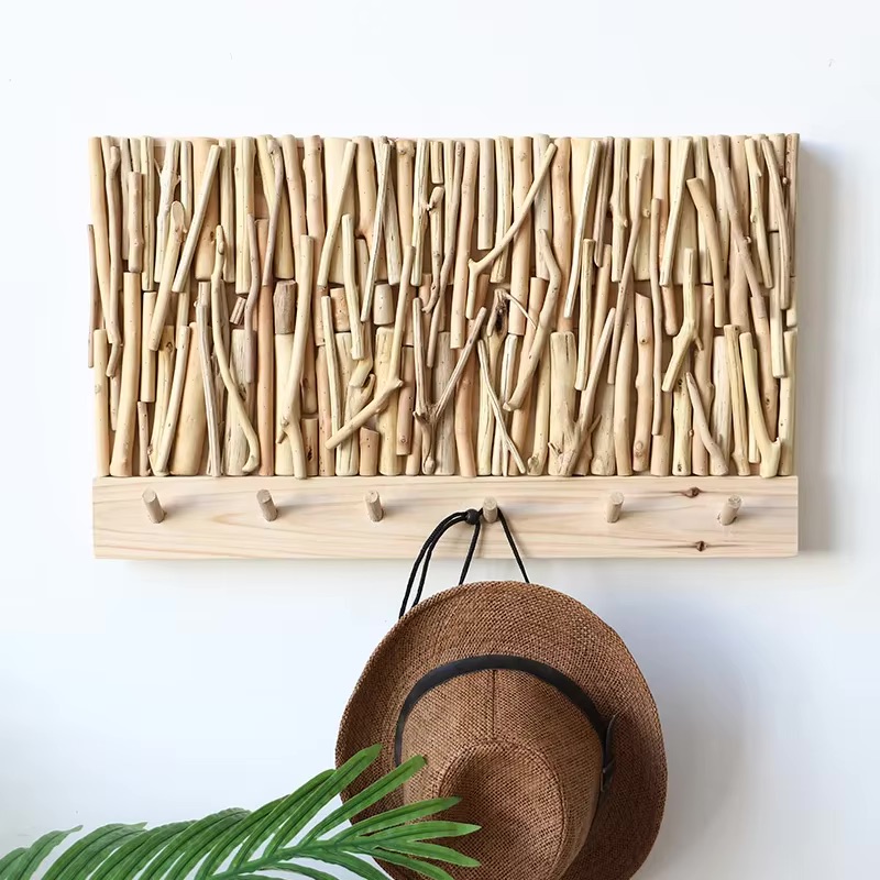 Wooden Coat Rack for Wall with Electric Meter Box Decoration Wooden Coat Rack for Wall with Electric Meter Box Decoration