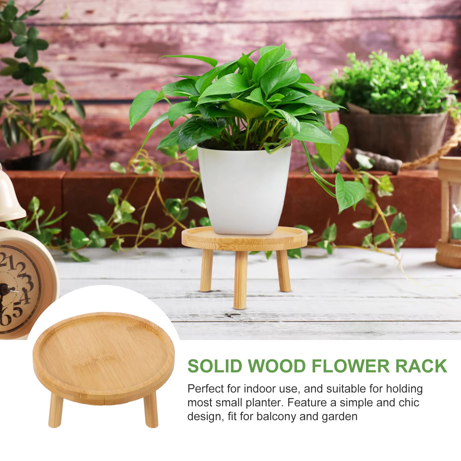 Wooden Flower Pot Rack Shelf for Balcony and Indoor Display Wooden Flower Pot Rack Shelf for Balcony and Indoor Display